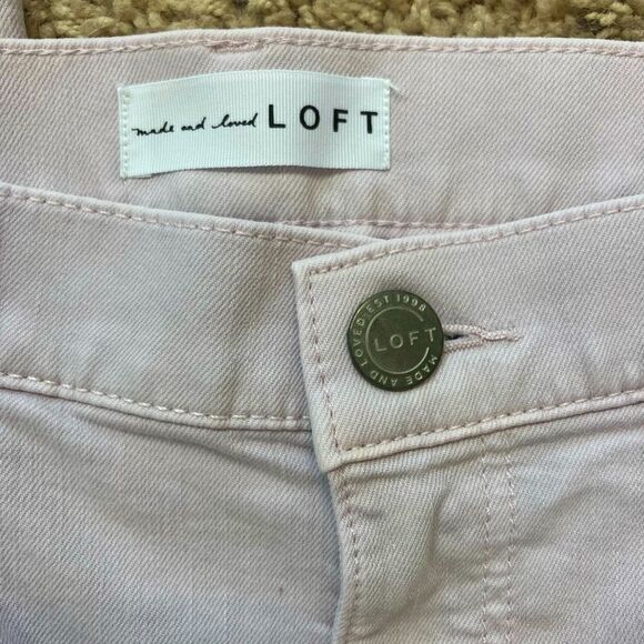 LOFT lavender modern skinny crop jeans w/cool raw hem NWOT run big for size - Picture 4 of 10